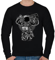 printfashion Űrhajós zenegép - Férfi pulóver - Fekete (106996)