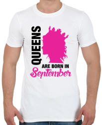 printfashion A királynők szeptemberben születnek - Férfi póló - Fehér (353242)