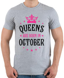 printfashion A királynők októberben születnek - Férfi póló - Sport szürke (374446)