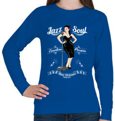 printfashion Jazz & Soul - Női pulóver - Királykék (183020)