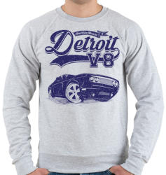 printfashion Detroit V8 - Férfi pulóver - Sport szürke (42701)