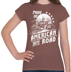 printfashion Amerika büszkesége - Női póló - Mogyoróbarna (142194)