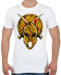 printfashion Spártai koponya - Férfi póló - Fehér (66618)