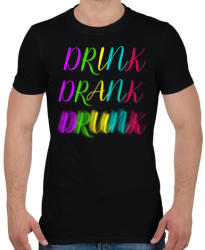 printfashion DRINK-DRANK-DRUNK - Férfi póló - Fekete (275562)