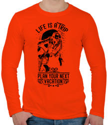 printfashion Az élet egy utazás - Férfi hosszú ujjú póló - Narancs (150763)