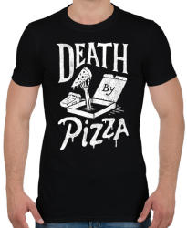 printfashion Death by pizza - Férfi póló - Fekete (382757)