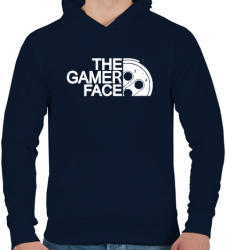 printfashion Gamer Face - Férfi kapucnis pulóver - Sötétkék (310797)