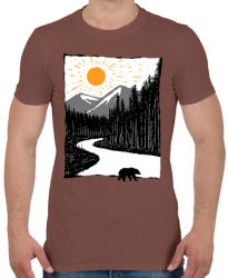 printfashion Vadon - Férfi póló - Mogyoróbarna (258224)