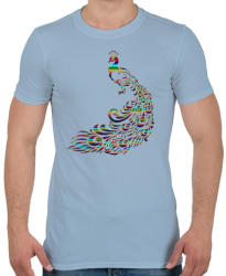 printfashion Páva - Férfi póló - Világoskék (369505)