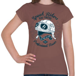 printfashion Öreg motoros - Női póló - Mogyoróbarna (103077)