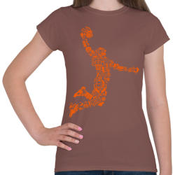 printfashion Kosárlabda játékos - Női póló - Mogyoróbarna (135990)