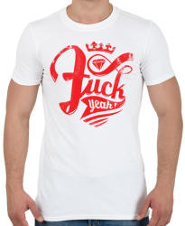 printfashion Fuck yeah! - Férfi póló - Fehér (68253)