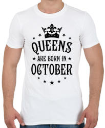 printfashion A királynők októberben születnek - Férfi póló - Fehér (374108)
