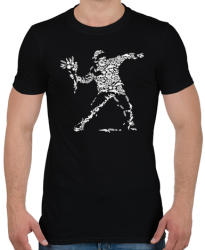 printfashion Virág vandalizmus - Férfi póló - Fekete (313302)