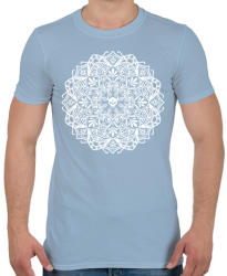 printfashion Koponyás mandala - Férfi póló - Világoskék (134247)