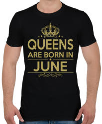printfashion A királynők júniusban születnek - Férfi póló - Fekete (247364)