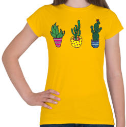 printfashion Kaktuszok - Női póló - Sárga (294319)