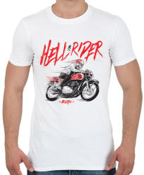 printfashion Hell Rider - Férfi póló - Fehér (23281)