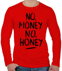 printfashion No Money No Honey - Férfi hosszú ujjú póló - Piros (4276)