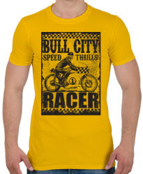 printfashion Bull city racer - Férfi póló - Sárga (170261)
