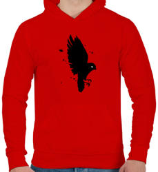 printfashion Black Bird - Férfi kapucnis pulóver - Piros (375178)