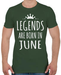 printfashion A legendák júniusban születnek - Férfi póló - Katonazöld (247088)