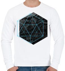 printfashion Hexagonal - Férfi pulóver - Fehér (344909)