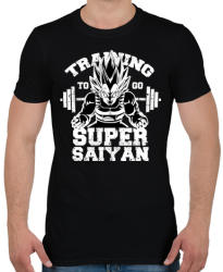 printfashion Training to super saiyan - Férfi póló - Fekete (217638)