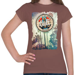 printfashion Kalifornia - Női póló - Mogyoróbarna (39668)