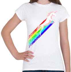 printfashion Pixel unicorn - Női póló - Fehér (231947)