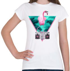 printfashion Miami flamingo - Női póló - Fehér (228422)