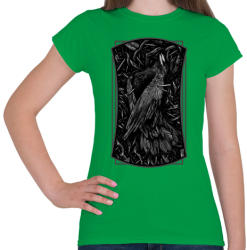 printfashion Döglött varjú - Női póló - Zöld (124993)