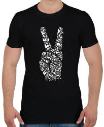 printfashion Béke - Férfi póló - Fekete (375707)