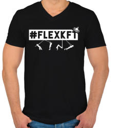 printfashion #FLEXKFT - Férfi V-nyakú póló - Fekete (253576)