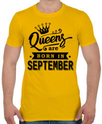 printfashion A királynők szeptemberben születnek - Férfi póló - Sárga (333892)