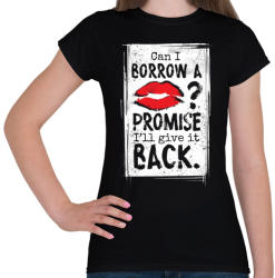 printfashion Kölcsön csók? - Női póló - Fekete (9157)