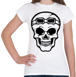 printfashion Motoros koponya - Női póló - Fehér (394082)