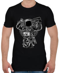 printfashion Űrhajós zenegép - Férfi póló - Fekete (106972)