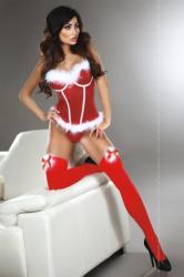Livco Corsetti HOLIDAY FANTASY 2 RÉSZES PIROS FLITTERES KARÁCSONYI FŰZŐ SZETT M
