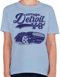 printfashion Detroit V8 - Gyerek póló - Világoskék (42792)