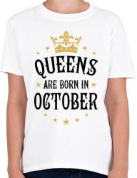 printfashion A királynők októberben születnek - Gyerek póló - Fehér (374383)