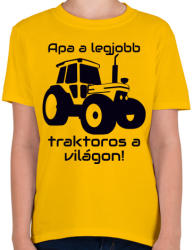 printfashion Traktoros Apa - Gyerek póló - Sárga (330919)