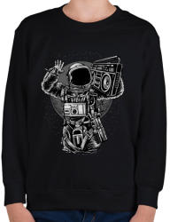 printfashion Űrhajós zenegép - Gyerek pulóver - Fekete (107069)