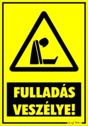  Fulladás veszélye! Figyelmeztető tábla matrica