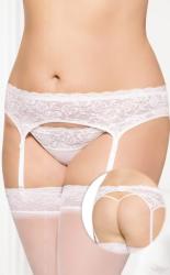 SoftLine erotikus fehér harisnyatartó és tanga szett XL EUR 46-48