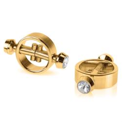 Pipedream Fetish Fantasy Gold Magnetic Clamps - Mágneses mellbimbó szorítók arany színben