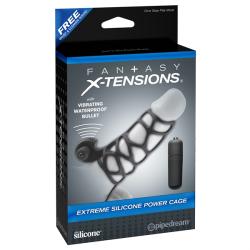 Pipedream Fantasy X-tensions Extreme Silicone Power Cage - Rezgő szilikon Péniszköpeny