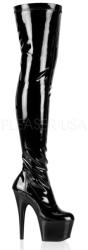 Pleaser USA Pleaser Adore-3000 - Női csizma Fekete Lakkozott 38