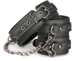 Easytoys Fetish Collection Leather Collar With Handcuffs