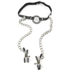 Pipedream Fetish Fantasy O-Ring Gag Nipple Clamps